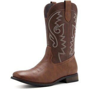 Cowboy Boots Classic Embroidered Ankle Boots Brown2